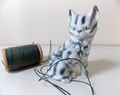 German Gray and White Cat Figure Kronenadler