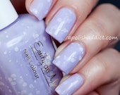 Nail polish - "Simplicity" matte white glitter in a pastel purple base