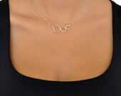 FREE SHIPPING-past, present, future necklace with circles-sterling silver