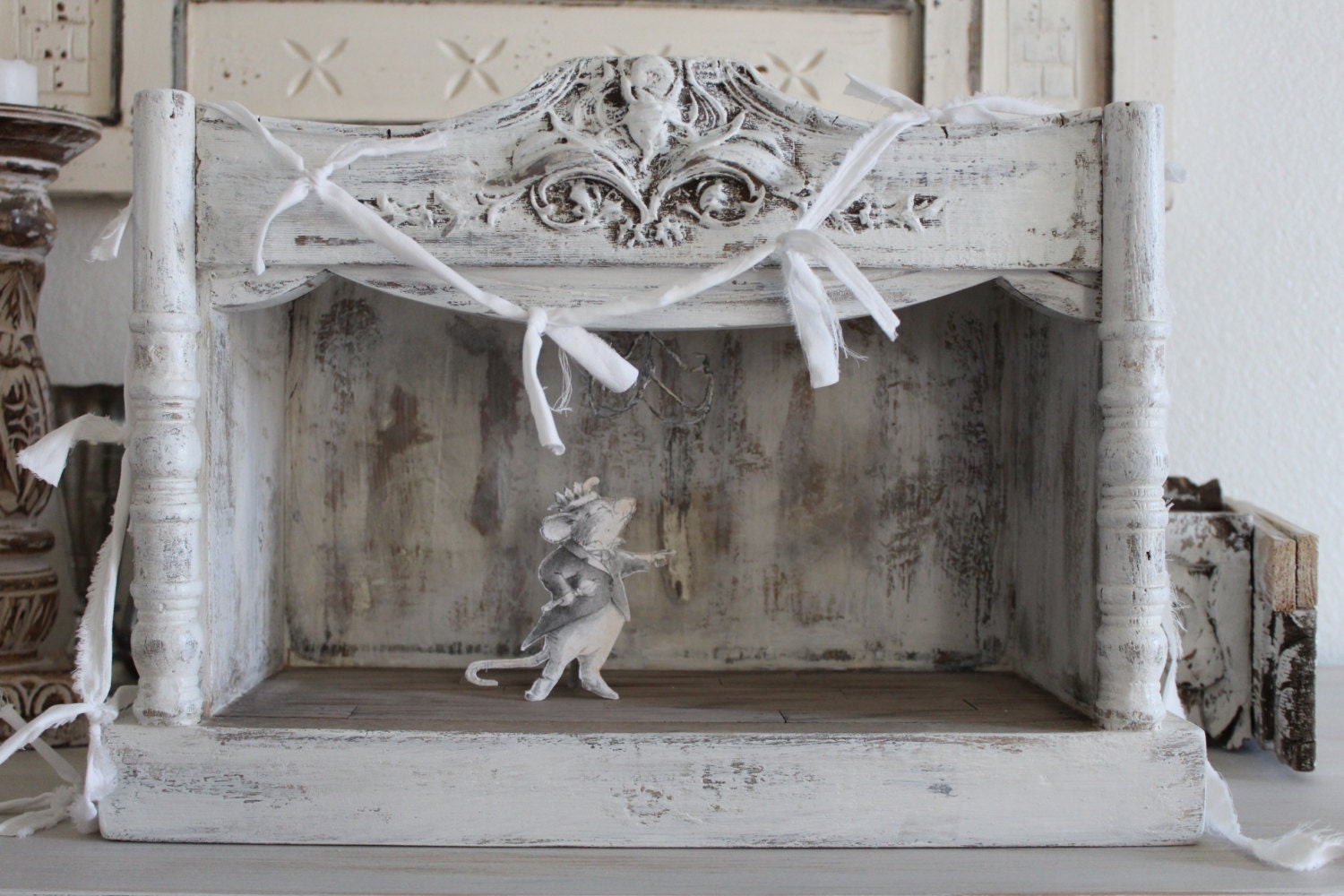 French Opera Theatre, Ballet...Vintage salvage Wood, Wire Chandelier, Dance Studio