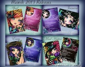 4 Fantasy Art Trading Cards Atc Open Edition Double Sided March 2013 Releases
