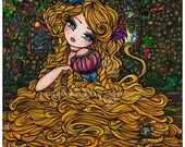 Rapunzel Tower Princess 8x10 Art Print Fantasy Hannah Lynn