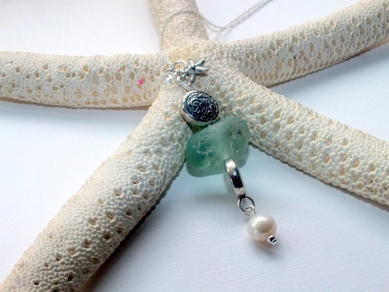 Sea Glass Beach Glass Necklace Lake Erie FREE Shipping