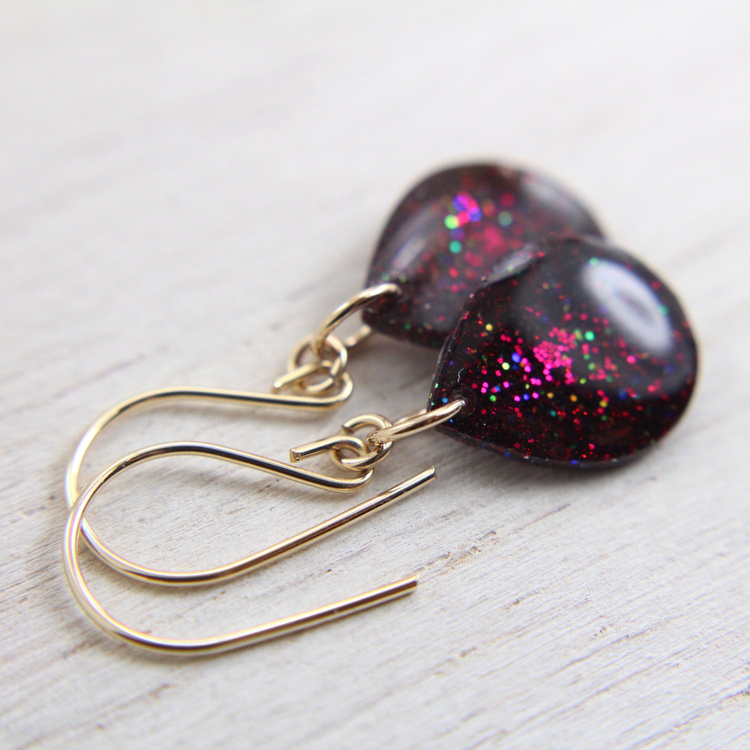 winter berry sparkly earrings on 14k gold fill earwires - festive holiday jewelry