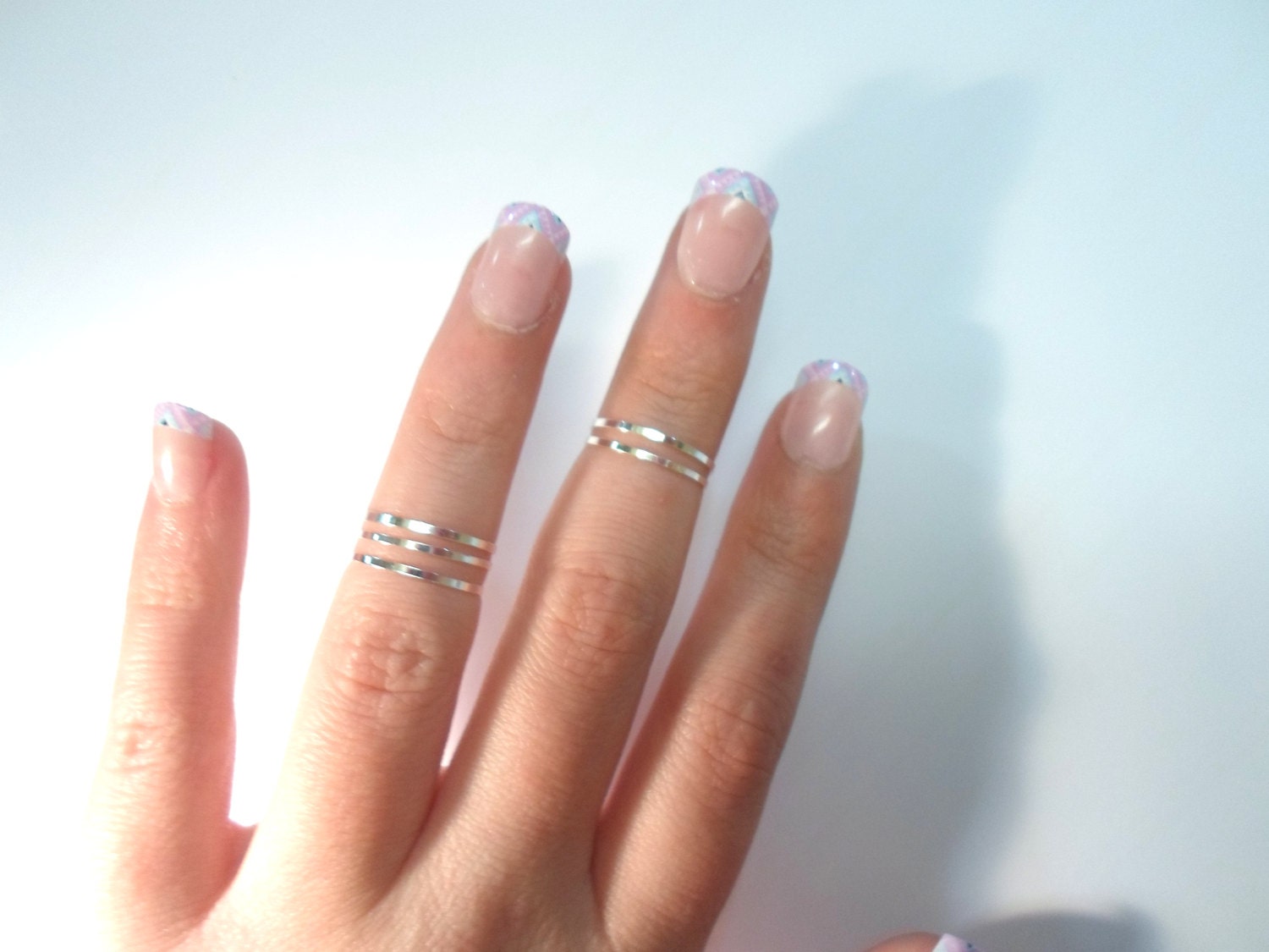 Single Above the Knuckle Ring - Silver Ring - ONE stack midi ring