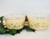 Yellow Pyrex Shenandoah Bowls with Lids