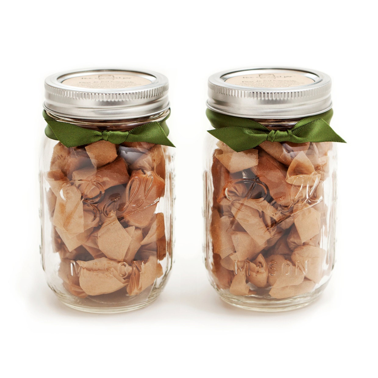 Co-Worker Gift - Fleur de Sel Caramels - (2) 1/2 Pound Jars of Caramels - As Seen in Food & Wine Magazine