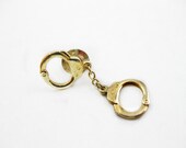 Handcuff Tie Tack Goldtone Shackles Tie Pin