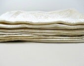 Vintage Damask Dinner Napkins in Cream Silk