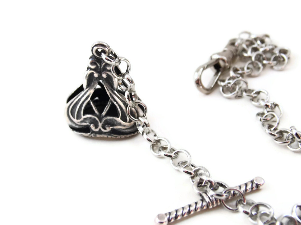 Pocket Watch Chain with Faux Seal Fob - POCKETED TIME - Art Nouveau Wedding Unisex Groom Men Gift Etsy UK