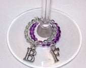 Couple's Initial Wine Charm Set
