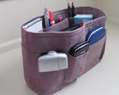 Medium Dusty Mauve Suede Purse Organizer Purse Insert with Roomy Pockets and solid bottom