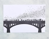 Austin Bats - Letterpress Postcard