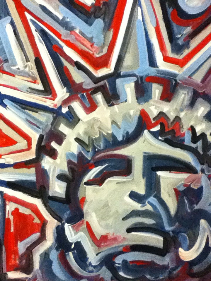 New York Rangers Painting by Justin Patten Sports Art Hockey