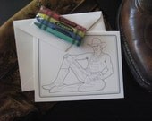 Ride a Cowboy - Coloring Book Greeting Cards from Scarlet Tentacle - mature