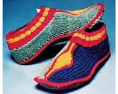 Vintage Knitting Pattern 1970s Gypsy Pixie Slipper Shoes PDF