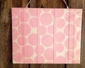 Cream with Large Pink Polka Dots and Lace Hairclip Holder Board