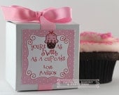 SWEET As A CUPCAKE...One Dozen Personalized Cupcake Mix Party Favors