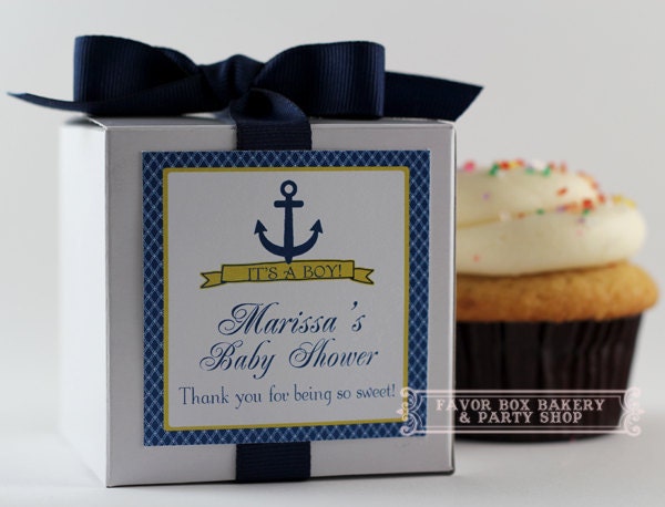 AHOY IT'S a BOY...One Dozen Personalized Cupcake Mix Party Favors for Baby Showers- Bridal Showers - Birthday Parties- Weddings
