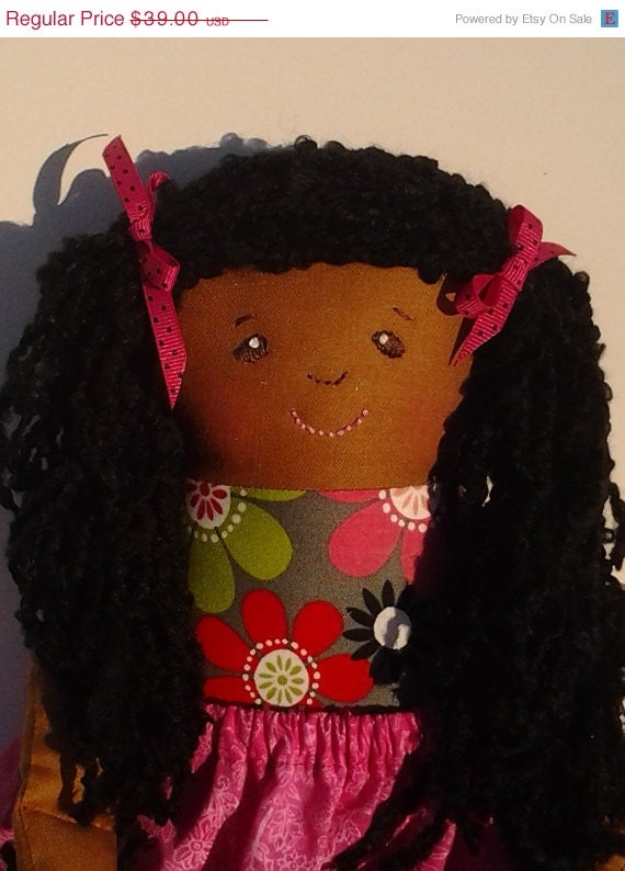 Child Friendly Baby Doll, Raggedy with embroideried face