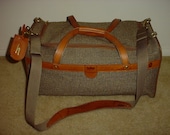 Vintage  Hartmann tweeted  leather Duffle bage Luggage .