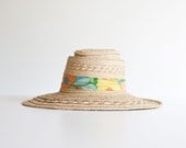 Vintage Woven Raffia Beach Hat