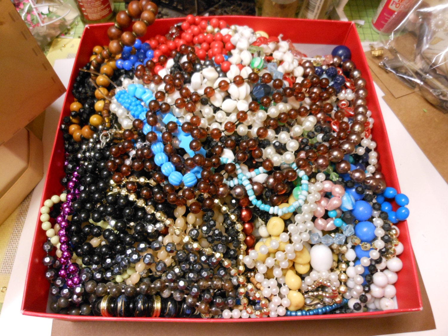 10 x Acrylic/Wooden Beaded Necklaces