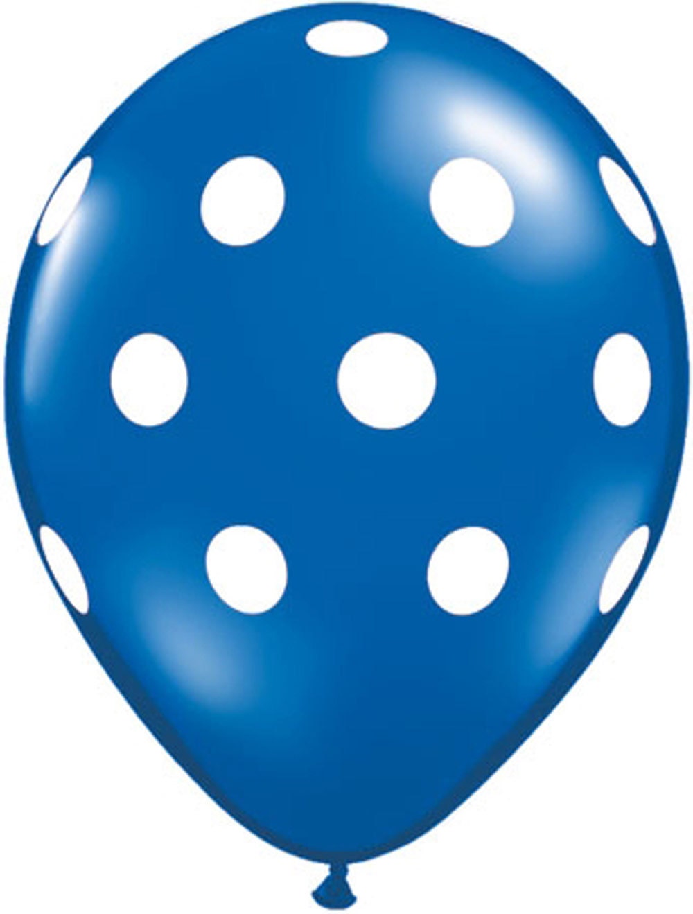 Blue with white Polka Dot 16" Latex Balloon Tassel. Made in USA