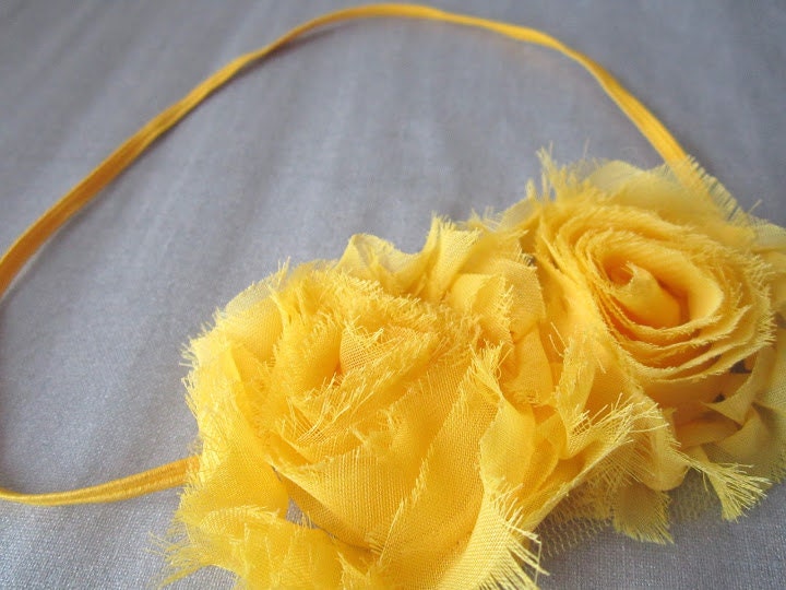 Rose Headband in Yellow