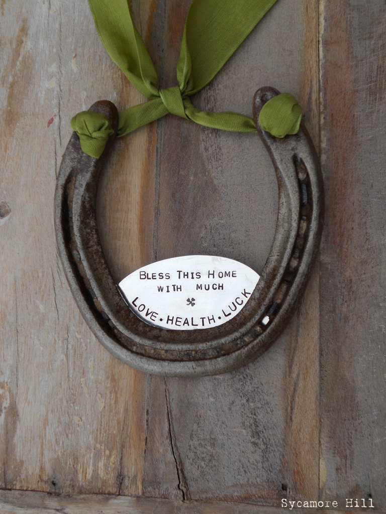 The Shamrock Love and Luck Horseshoe - Traditional Symbol of Good Luck Handmade Original by Sycamore Hill