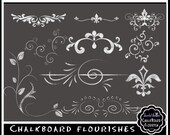 Chalkboard Flourishes Chalkboard Clip Art Chalkboard Wedding Clip art Banner clipart Chalkboard frames Rustic Chalkboard Flourishes Instant Il_170x135