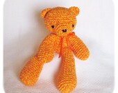 orange amigurumi teddy bear cotton crochet stuffed plush yarn handmade