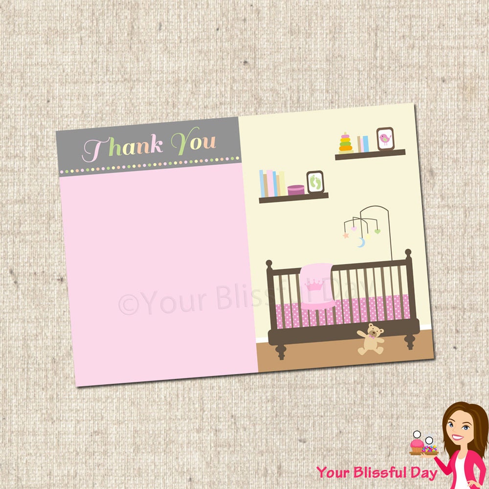 PRINTABLE Sip & See Baby Girl Thank You Cards Il_170x135
