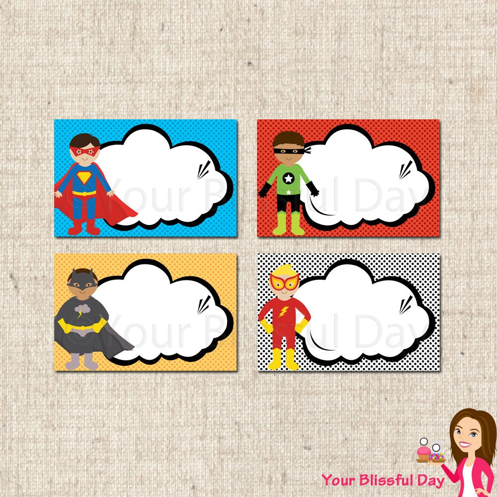 PRINTABLE Superhero Label Tents Il_170x135