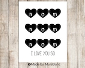 Nom Nom Nom. Typography Art Print