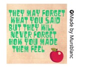 Teacher I love you - Typography Art Print