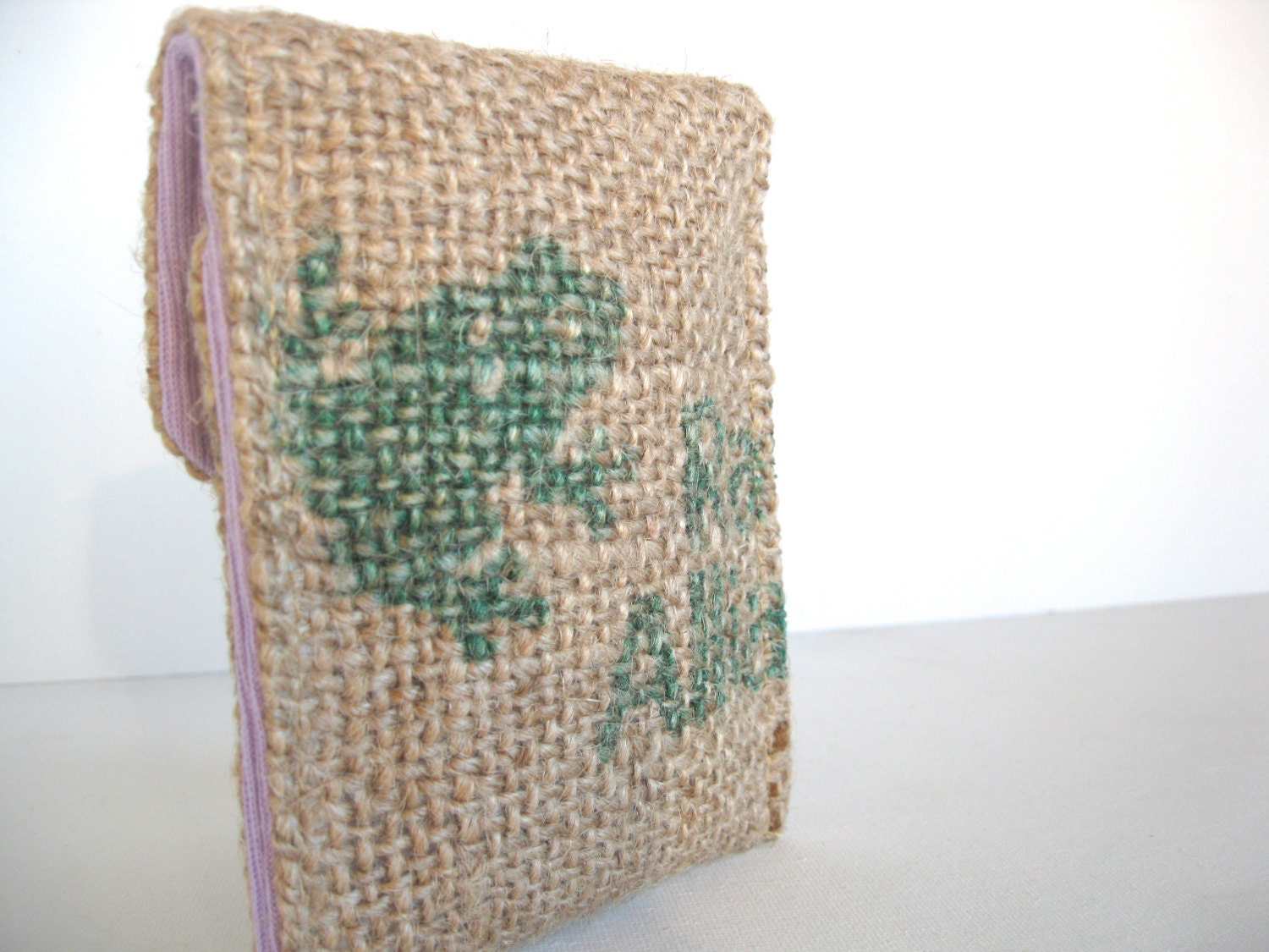 Lavender. Eco Friendly. Iphone. Cozy. Upcycled. Burlap. Tshirt. Spring Fashion. Frog. Earth Day. For Her. Mothers Day. Teen.  Gift Idea.