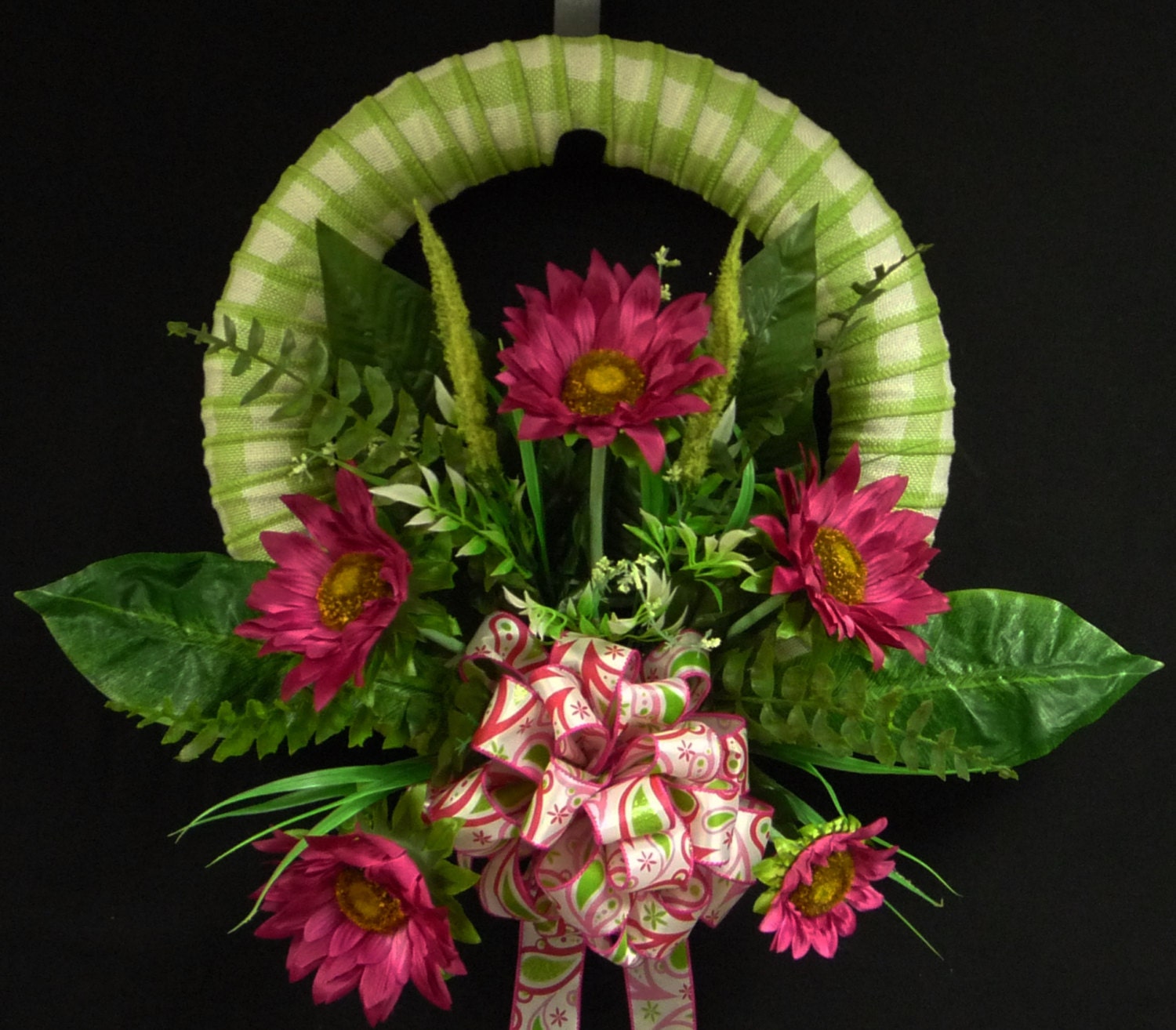 Spring Floral, Summer Floral, Spring Summer Decor, Wreaths for the Door Burlap Ribbon - Item 767