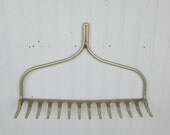Rake Head Farmhouse Chic Gold Color Repurposed For Display, Tool Or Jewelry Organizer Necklace Holder