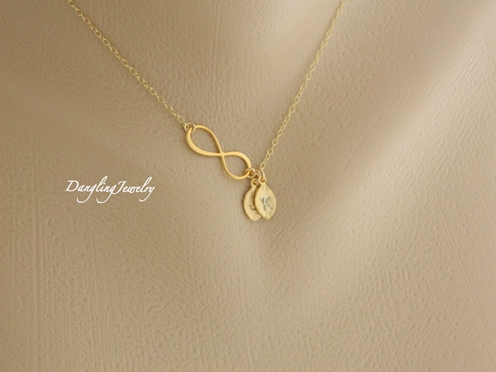 Gold Two Initial Necklace, Infinity Necklace,Personalized, Infinity Jewelry, Sisters, Mothers Daughter, Friends, Mom Necklace