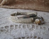 Spoon Bracelet - Spoon Jewelry - Vintage Silver Plate Spoons - "Meadowbrook aka Heather" - Wm A Rogers, 1936
