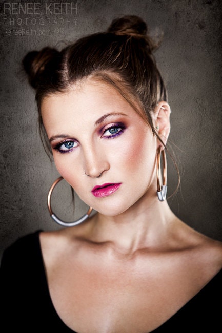6g Solid Copper Hoops with Steel Coil Closure - Earrings for Stretched Lobes, 2 7/8" Outer Diameter - Gauges - Gauged Hoops