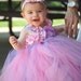 Pink Purple Flower Girl Tutu Dress, Tutu Dresses, Birthday Tutu, 12 Months to 2 Toddler