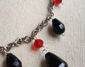 Black and Red 'Heavy Metal' Beaded Chain Necklace