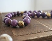 Purple and Gold Chunky Gemstone Necklace