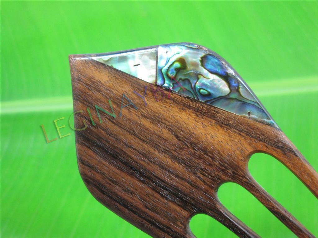 wooden paua abalone shell hair fork