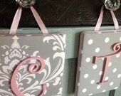 Wall Letters, Lavender and Gray Nursery, Gray and Pink Nursery, 8x10, Framed Monogram, Baby Nursery, Painted Letters,Letters, Personalized