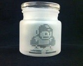 Etched 8 Bit Megaman Airtight Glass Jar
