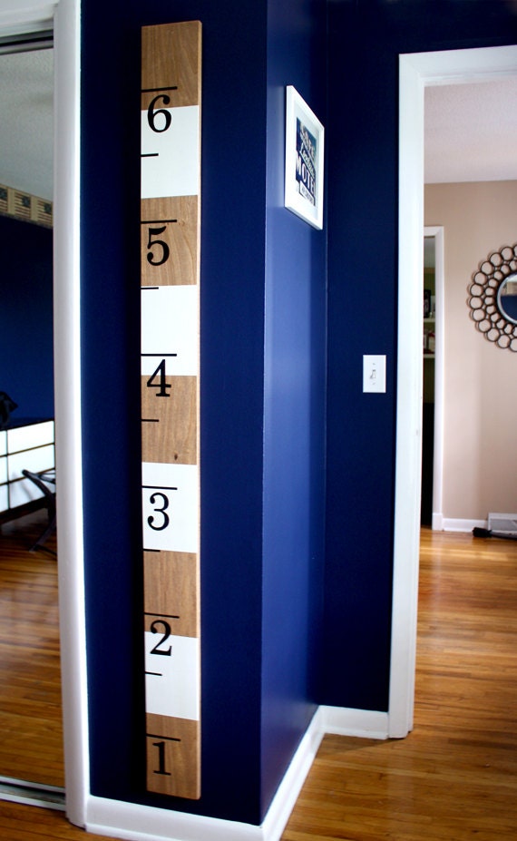 Striped Wooden Oversized Ruler Growth Chart