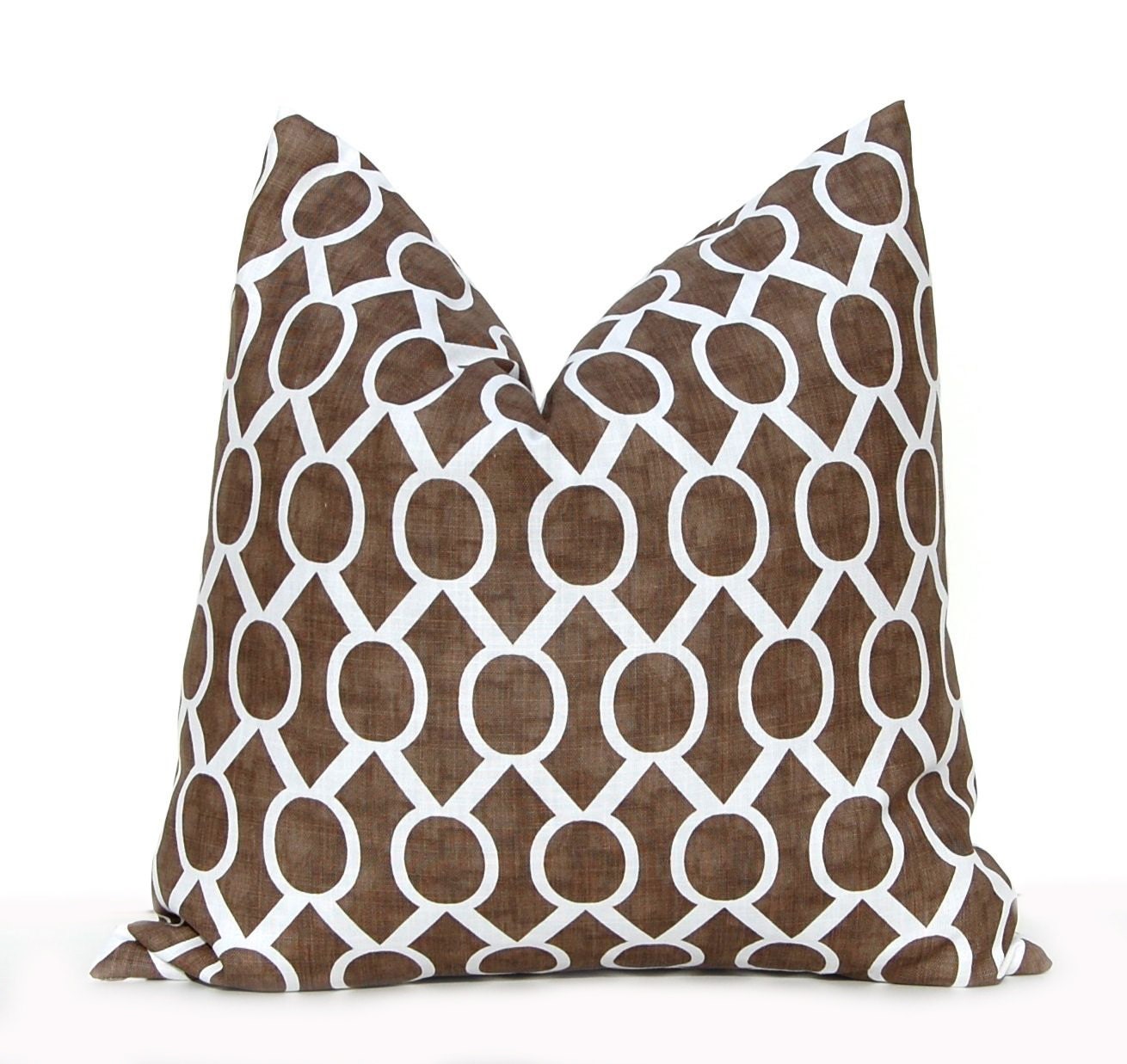 Decorative Pillows Pair of Two Italian Brown 24 x 24 Cushion Covers Throw Pillow Covers